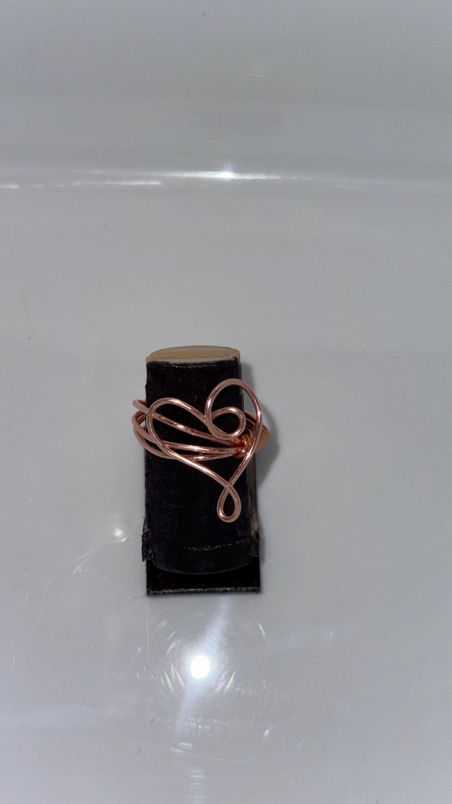 Handmade Wire Wrapped Heart Ring | Copper Swirl Statement Ring | Rustic Boho Jewelry | Romantic Artisan Gift for Her