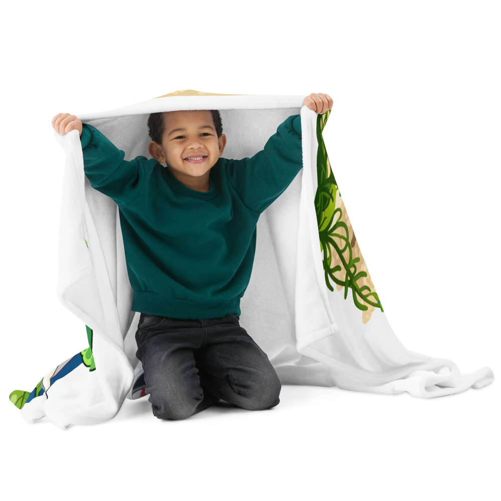 Happy Axolotl Throw Blanket Silk Touch Cozy With High Contrast Print
