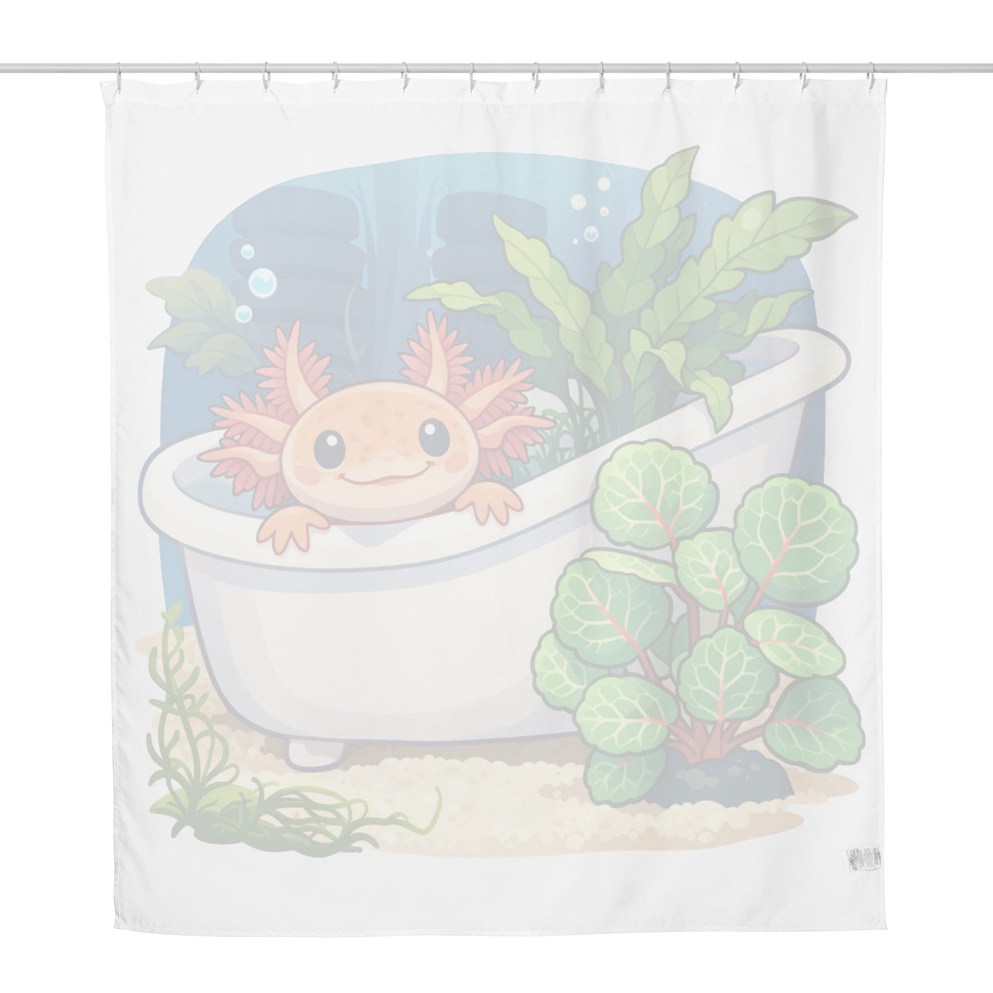 Happy Axolotl Shower Curtain - Chaotic Critters