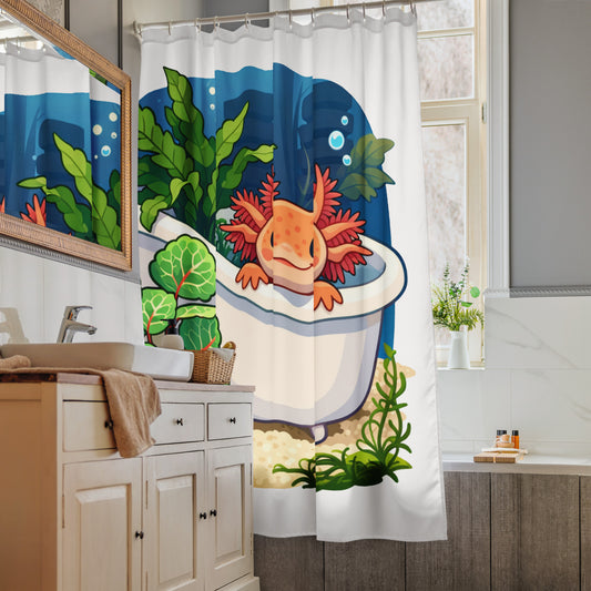 Happy Axolotl Shower Curtain - Chaotic Critters