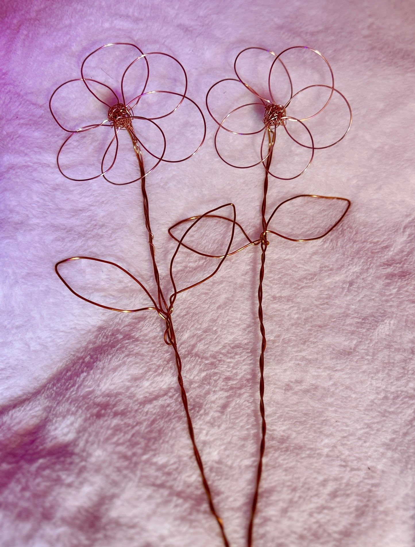 Handmadew Copper Wire Flowers | Minimalist Floral Decor | Set of 1, 2, or 3 | Forever Flowers | Unique Gift Idea