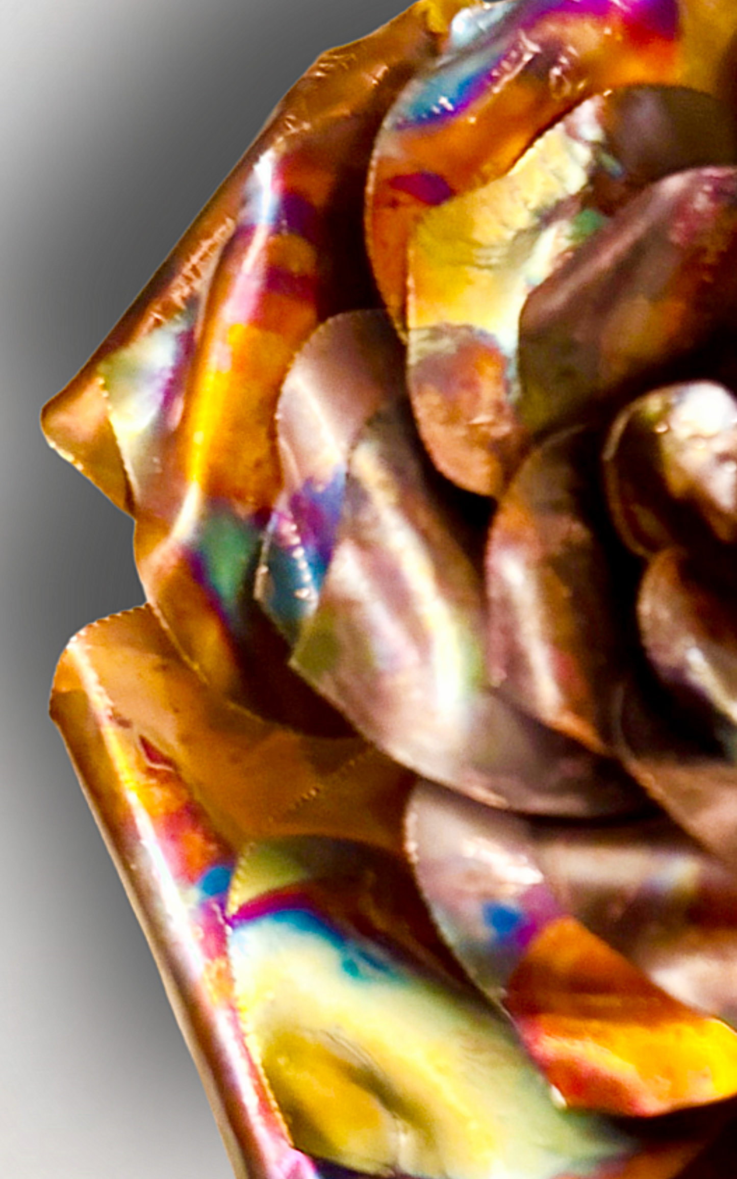 Flame Painted Rose | Hand-Crafted Copper Rose | Eternal Rose