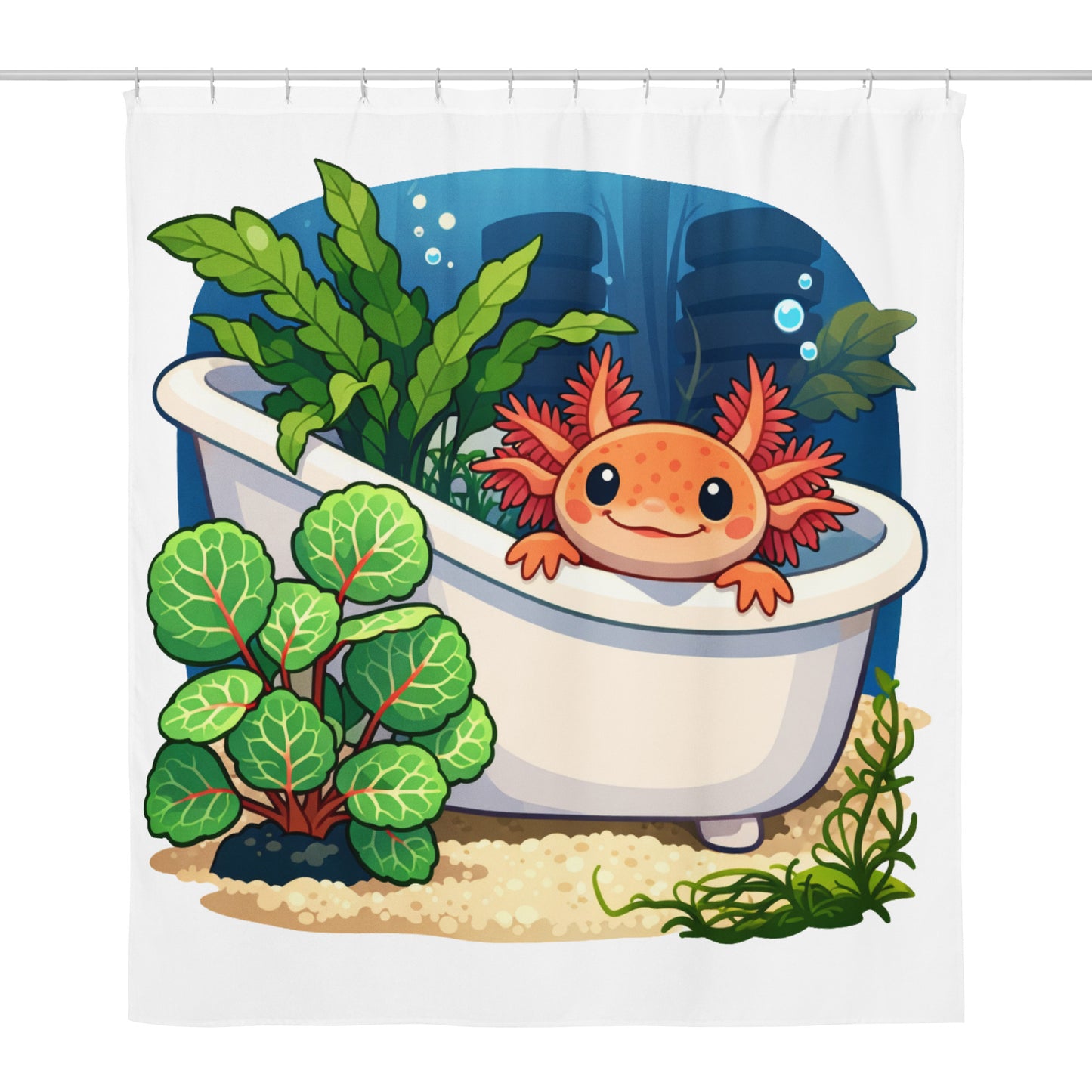 Happy Axolotl Shower Curtain - Chaotic Critters