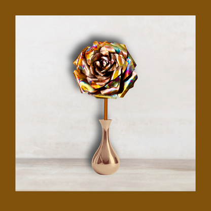 Flame Painted Rose | Hand-Crafted Copper Rose | Eternal Rose