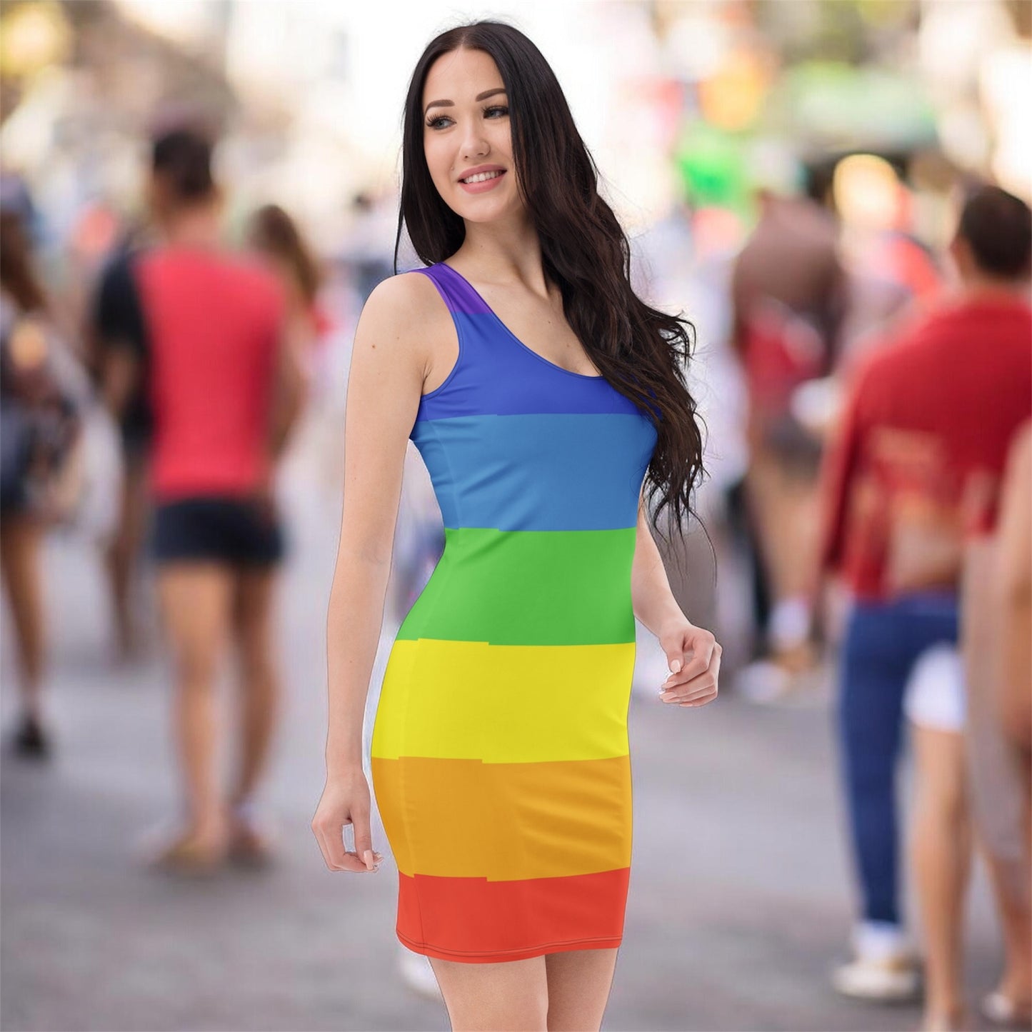 Rainbow Bodycon Dress - Fitted - Pride Celebration