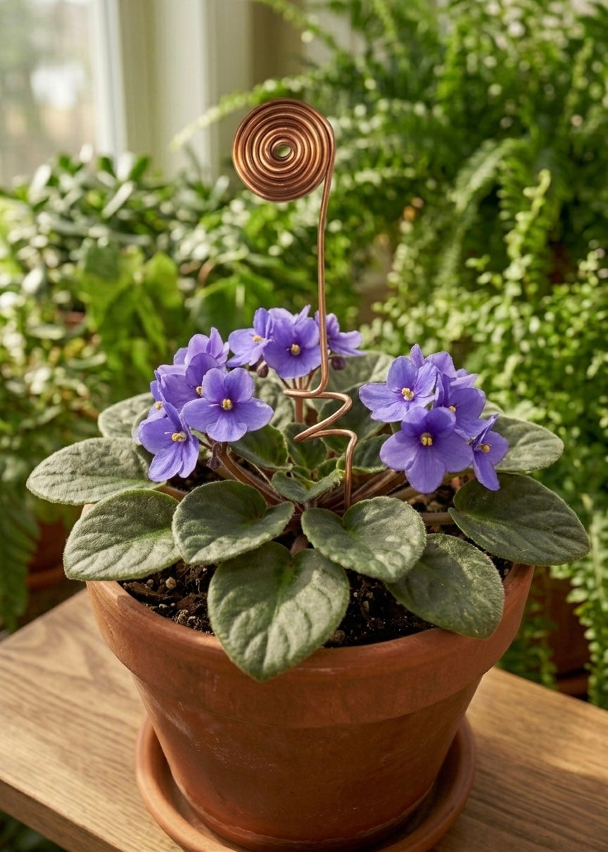 Whimsical Copper Plant Stakes Handmade Mini Garden Sculptures Plant Picks