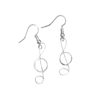 Handmade Copper Treble Clef Earrings Minimalist Music Jewelry Gift