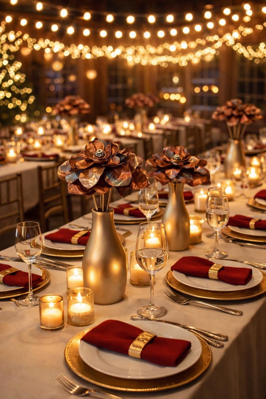 Flame Painted Copper Rose - Handcrafted Centerpieces - **Wedding Consultation**