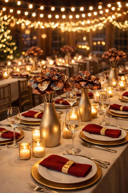 Flame Painted Copper Rose - Handcrafted Centerpieces - **Wedding Consultation**