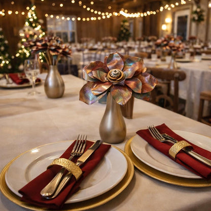 Flame Painted Copper Rose - Handcrafted Centerpieces - **Wedding Consultation**