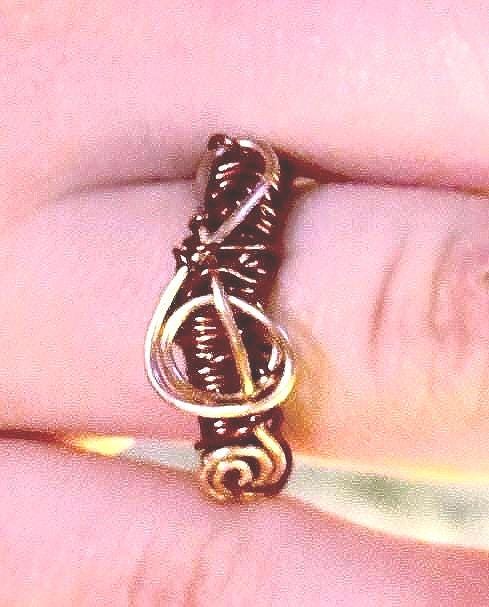 Treble Clef Copper Wire Ring - Runner Ups Collection – One of a Kind Handmade Jewelry – Experimental Design - Size 6