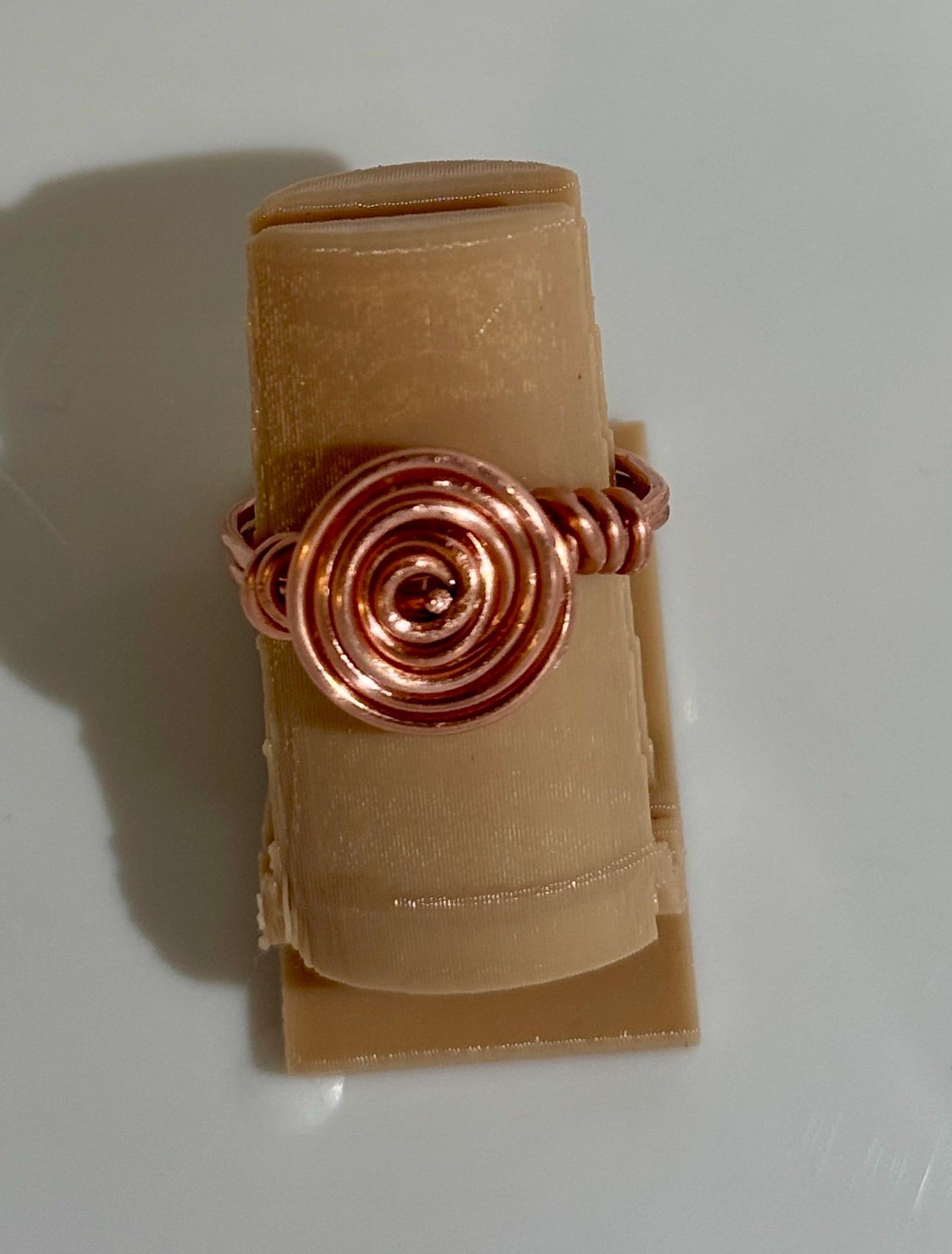 Copper Wire Double Spiral Single Band Ring – Handmade Spiral