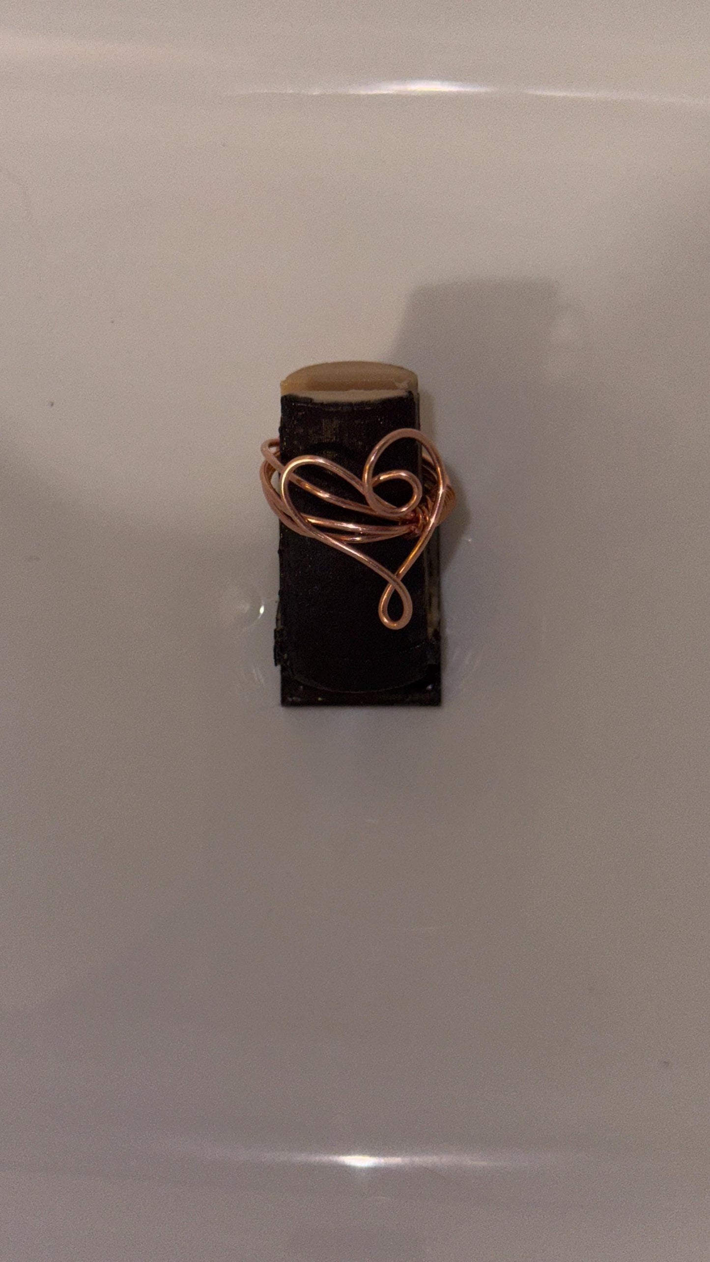 Handmade Wire Wrapped Heart Ring | Copper Swirl Statement Ring | Rustic Boho Jewelry | Romantic Artisan Gift for Her