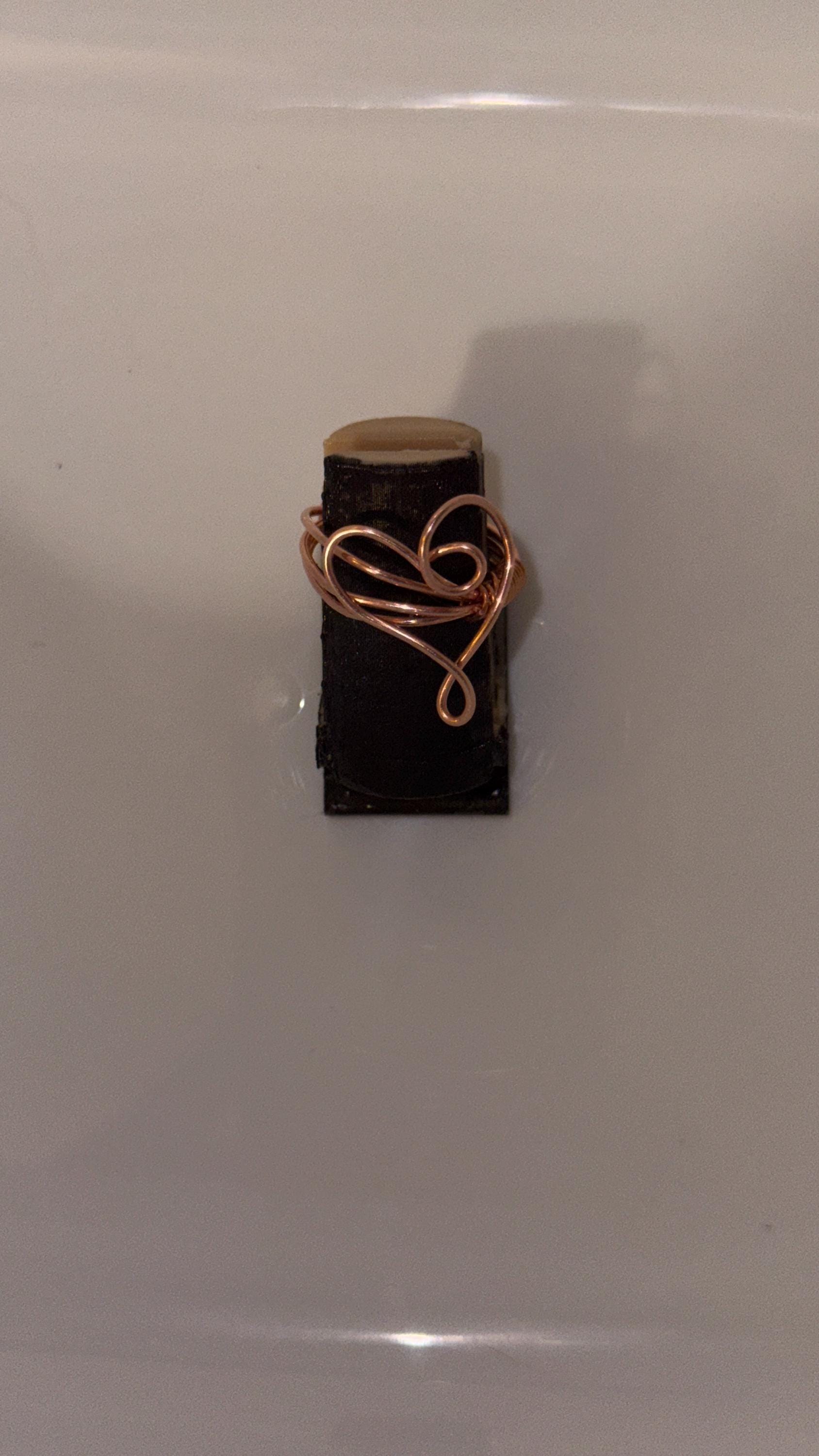 Handmade Wire Wrapped Heart Ring | Copper Swirl Statement Ring | Rustic Boho Jewelry | Romantic Artisan Gift for Her
