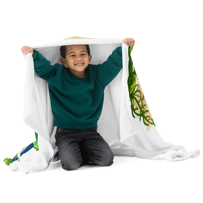 Happy Axolotl Throw Blanket Silk Touch Cozy With High Contrast Print
